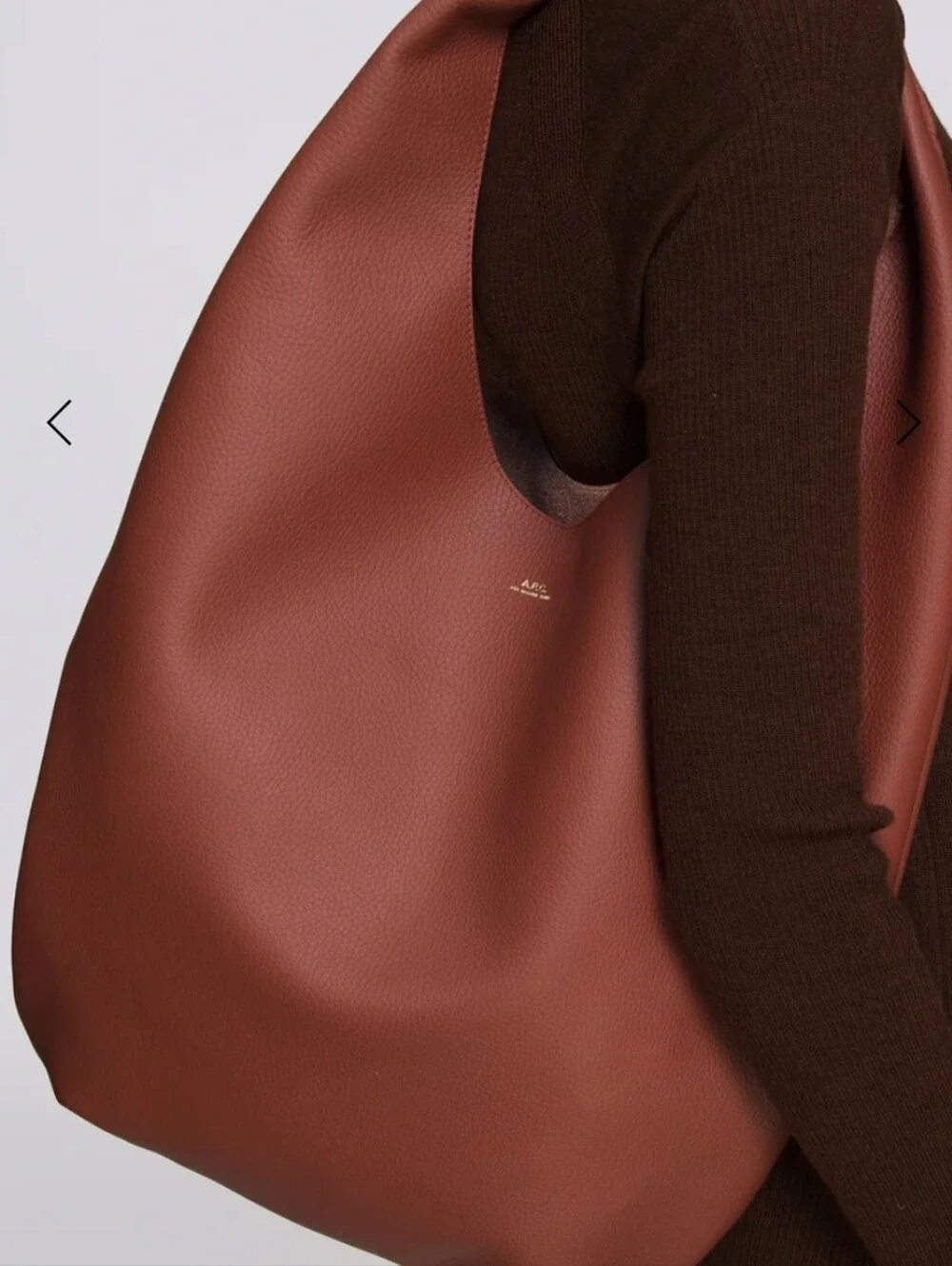 A.P.C. Le Neige Genuine Leather Unlined Hobo Shoulder Bag - Picture 2 of 16